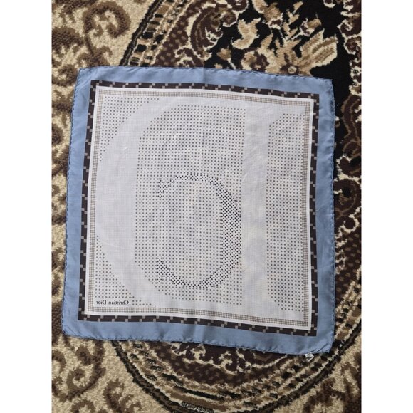 Vintage Christian Dior Silk Scarf 70s 1970s 80s 1980s Handkerchief Retro Dots - Picture 3 of 9